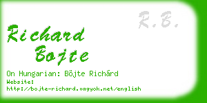 richard bojte business card